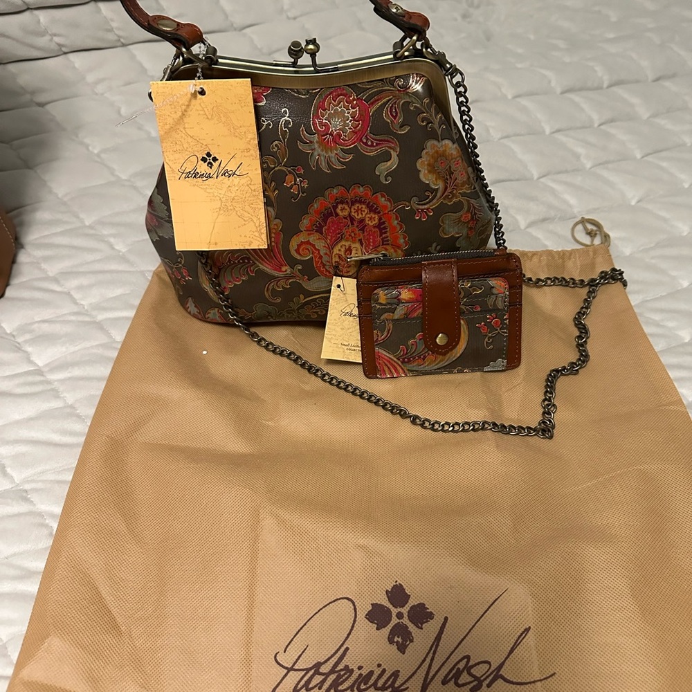 Patricia Nash Brown Floral Women's Bag